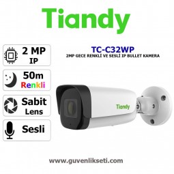 Tiandy TC-C32WP 2mp Sesli Süper Starlight ip Bullet Kamera